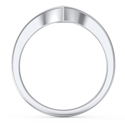 Round Birthstone V-Shape Ring