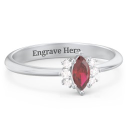Marquise Birthstone Ring with Accents