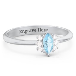 Marquise Birthstone Ring with Accents