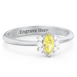 Marquise Birthstone Ring with Accents
