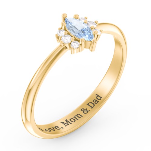 Marquise Birthstone Ring with Accents