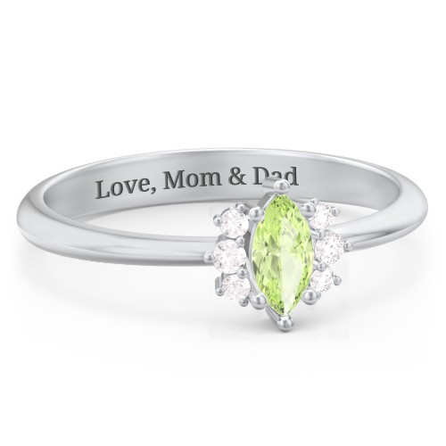 Marquise Birthstone Ring with Accents