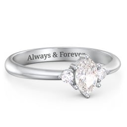 Oval Birthstone Ring with Accents