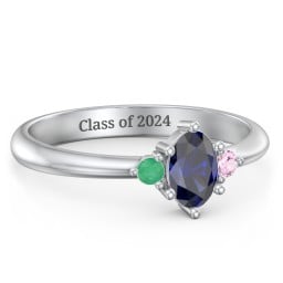 Oval Birthstone Ring with Accents