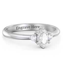 Oval Birthstone Ring with Accents