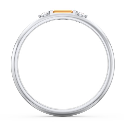 Stackable East-West Baguette Ring with Accents