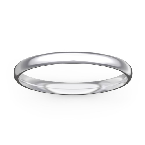 Half Round Comfort Fit Wedding Band - 2mm Width