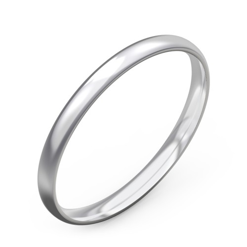 Half Round Comfort Fit Wedding Band - 2mm Width