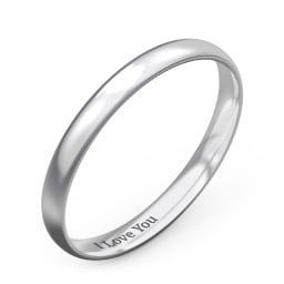 Half Round Comfort Fit Wedding Band - 2.5mm Width