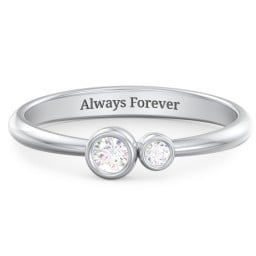 Generations 2-Stone Bezel Set Mother's Ring