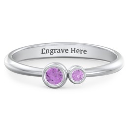 Generations 2-Stone Bezel Set Mother's Ring