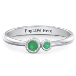 Generations 2-Stone Bezel Set Mother's Ring