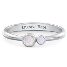 Generations 2-Stone Bezel Set Mother's Ring