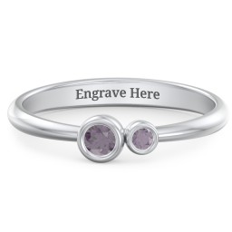 Generations 2-Stone Bezel Set Mother's Ring
