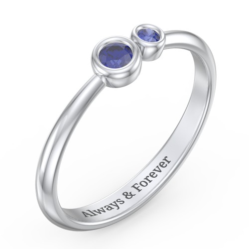 Generations 2-Stone Bezel Set Mother's Ring