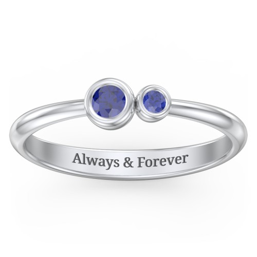Generations 2-Stone Bezel Set Mother's Ring