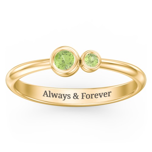 Generations 2-Stone Bezel Set Mother's Ring