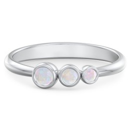 Generations 3-Stone Bezel Set Mother's Ring
