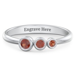 Generations 3-Stone Bezel Set Mother's Ring