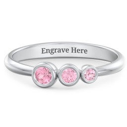 Generations 3-Stone Bezel Set Mother's Ring