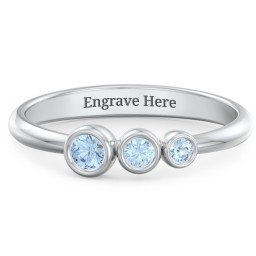 Generations 3-Stone Bezel Set Mother's Ring
