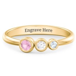 Generations 3-Stone Bezel Set Mother's Ring