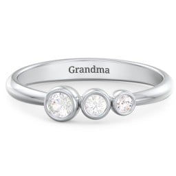 Generations 3-Stone Bezel Set Mother's Ring