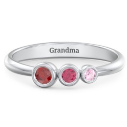 Generations 3-Stone Bezel Set Mother's Ring