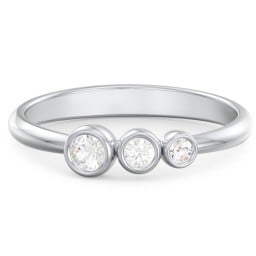 Generations 3-Stone Bezel Set Mother's Ring
