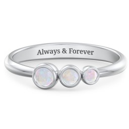 Generations 3-Stone Bezel Set Mother's Ring
