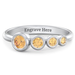 Generations 4-Stone Bezel Set Mother's Ring