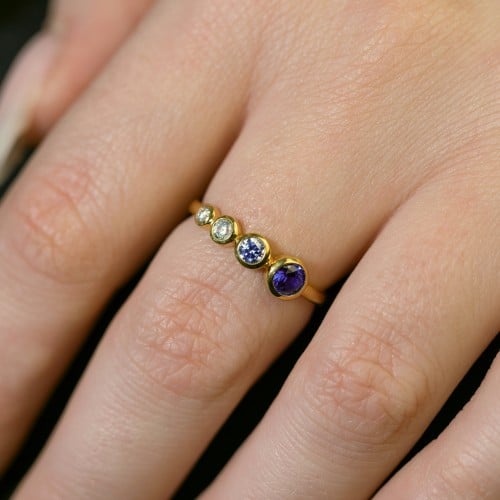 Generations 4-Stone Bezel Set Mother's Ring