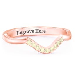 Deep-Curve Wedding Band With Accents