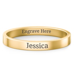 Engravable Stacking Ring in 10K Solid Yellow Gold
