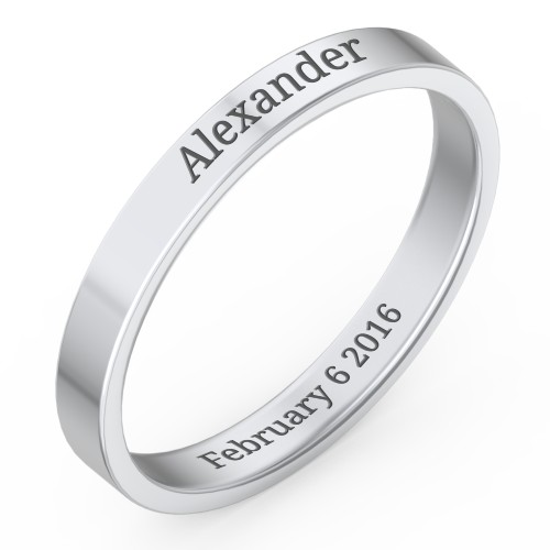 Engravable Stacking Ring – Sterling Silver
