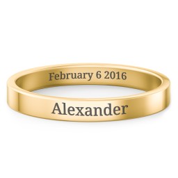 Engravable Stacking Ring in 10K Solid Yellow Gold