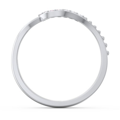 Curved Asymmetrical Wedding Band With Accents