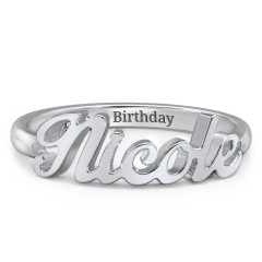 Personalised Name Ring – Sterling Silver