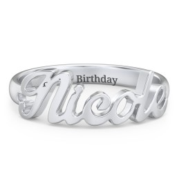 Personalised Name Ring in 925 Sterling Silver