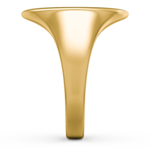 Pavé Initial Signet Ring - A – 10K Yellow Gold with White Premium Zirconia