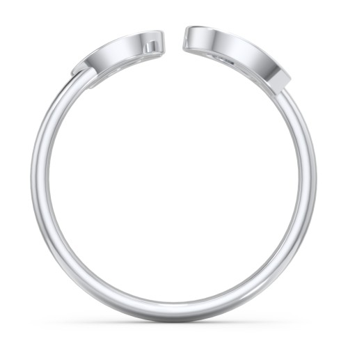 Double Initial Open Cuff Ring