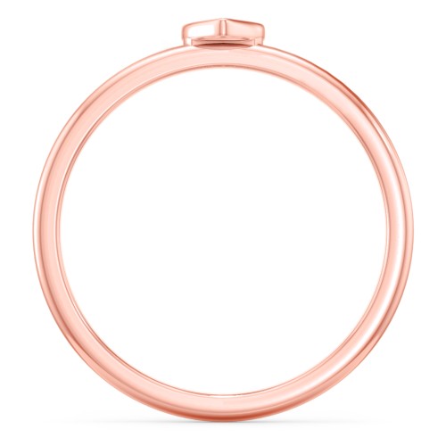 Engravable Dainty Heart Ring – 10K Rose Gold