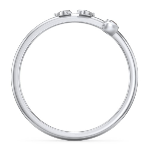 Dainty Baby Feet Ring with Birthstone – Sterling Silver with Smokey Quartz