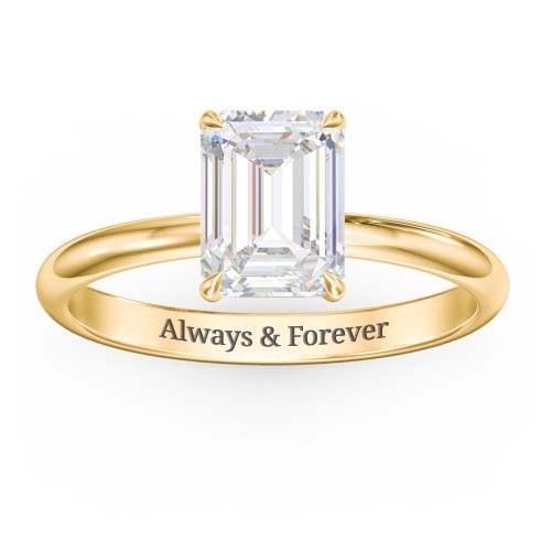 2 ct. (8x6mm) Emerald-Cut Solitaire Moissanite Engagement Ring