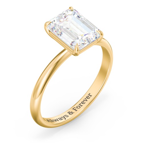 3 ct. (9x7mm) Emerald-Cut Solitaire Moissanite Engagement Ring