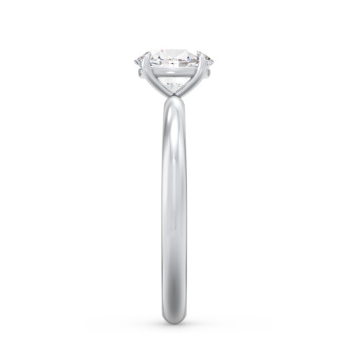 1 ct. (7x5mm) Oval Solitaire Moissanite Engagement Ring – 10K White Gold with Moissanite