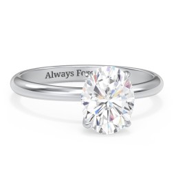 2 ct. (9x7mm) Oval Solitaire Moissanite Engagement Ring