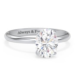 2 ct. (9x7mm) Oval Solitaire Moissanite Engagement Ring