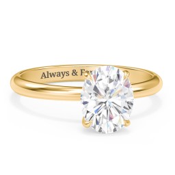 2 ct. (9x7mm) Oval Solitaire Moissanite Engagement Ring in 10K Solid Yellow Gold
