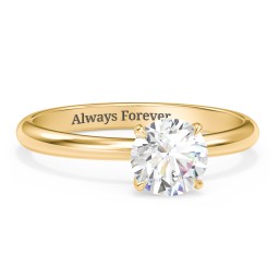 1 ct. (6.5mm) Classic Solitaire Moissanite Engagement Ring in 10K Solid Yellow Gold with Moissanite
